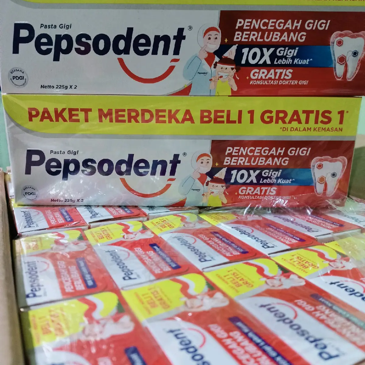 pepsodent white (225gr x 2pcs) & (190gr x 2pcs) pasta gigi