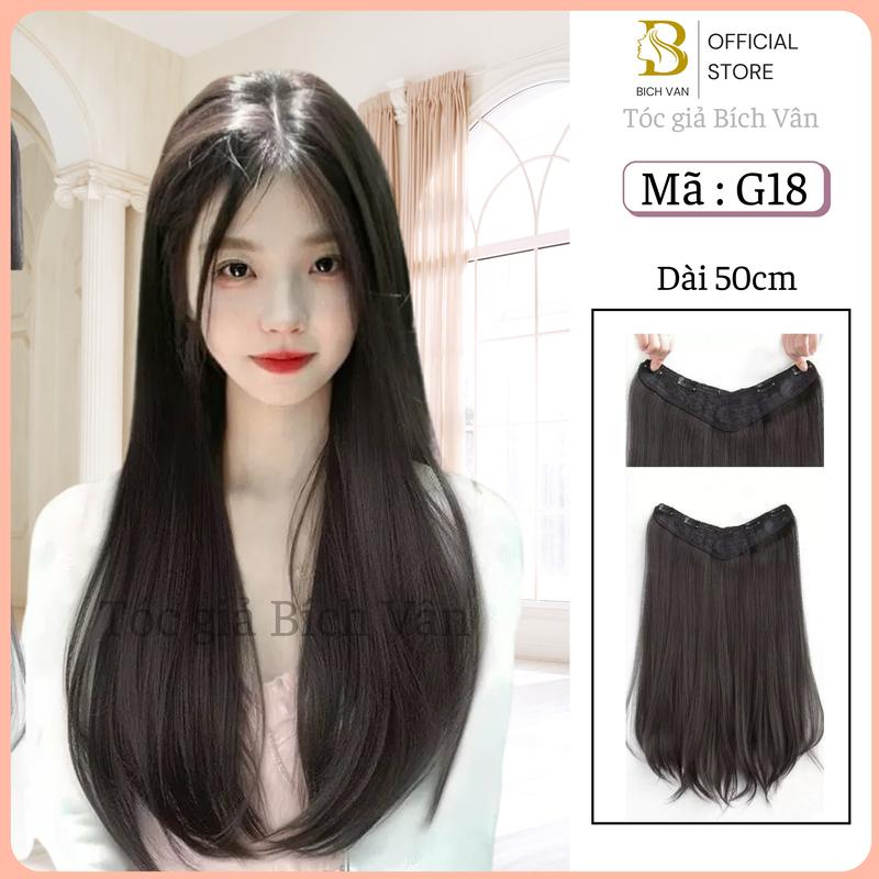 Tóc giả kẹp phím cúp layer Bích Vân , kẹp phím tóc layer 50cm