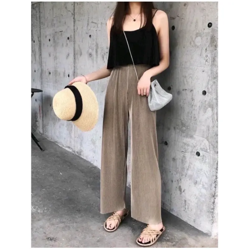 Quần dài dập ly nhỏ ống rộng