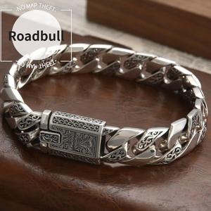 ROADBULLレトロなブレスレット,メンズパンクスタイルのステンレスブレスレット,パーティーや通常使用いに適したファッショナブルなアクセサリー,スタイリッシュでエレガント,誕生日プレゼントに最适です.