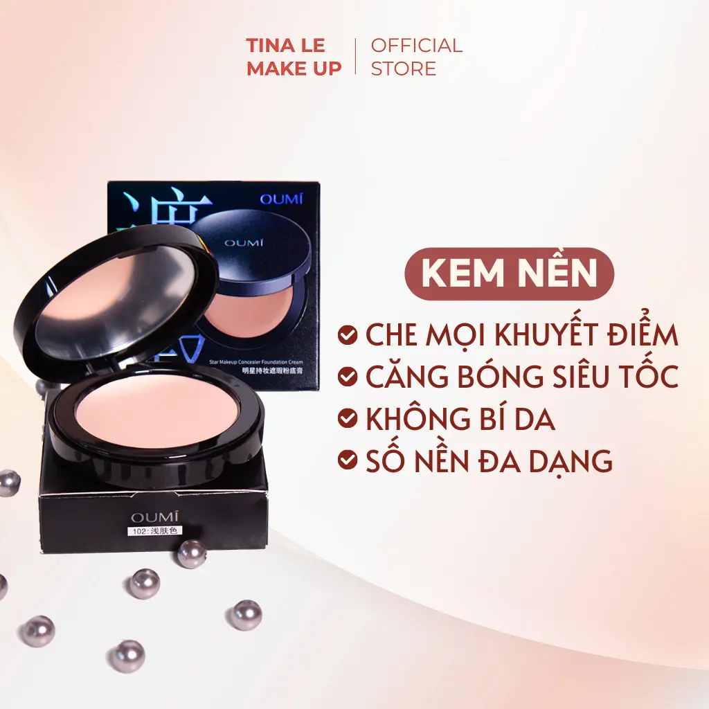 Kem nền lười Oumi thách thức mọi khuyết điểm, lại ko bị dày hay bí Mỹ Phẩm Trang Điểm Cosmetic