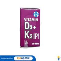 Gambar IPI VITAMIN D3 + K2 BOTOL 25 TABLET dari Apotek Berkah Utama Tangerang Selatan by GoApotik Kota Tangerang Selatan 2 Tokopedia