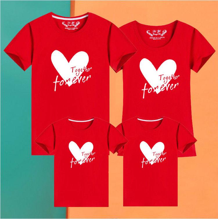 Product Introduction of Love Parent-Child Short-Sleeved T-shirt for a Family of Three Or Four Clothes for the Whole Family Kindergarten Sports Meeting Business Attire Mother-Child Mother-Daughter Matching Outfit T Womenswear Overalls 12