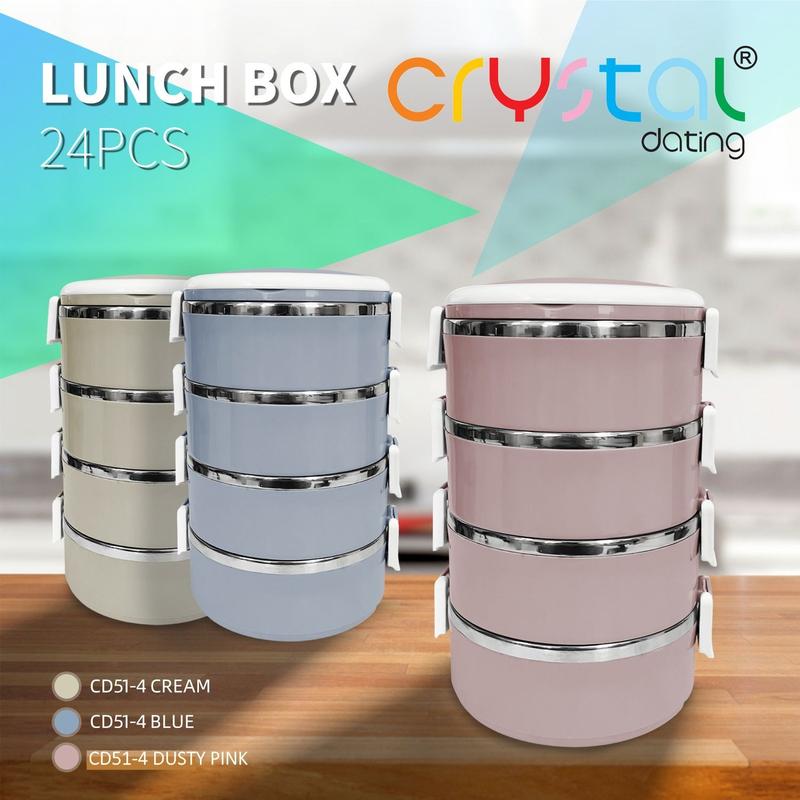 Rantang Susun 4 Stainless Polos | CD51-4 Plastik Simple 0