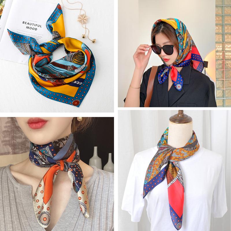 Khăn Lụa Vuông 70- Khăn Turban Badana Quàng Cổ Nữ Công Sở Quấn Tóc Quấn Túi Làm Áo Yếm Lụa- Yên ngựa