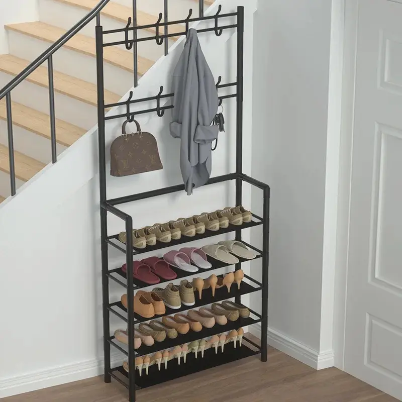 Kệ Để Giày Dép 6 Tầng Đa Năng Ykahouse Khung Kim Loại Kèm Rèm Chống Bụi Bẩn - Kitchen rak  ji ke  dung kedung  giay kệ  để kệ  6 treo  đồ Lắp Ráp kệ  để kệ  để kệ  để kệ  hàng kệ  sắt 8