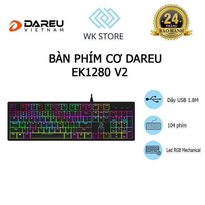Bàn Phím Cơ Gaming Dareu EK1280 V2 LED RGB Mới (Chính Hãng, BH 24T)