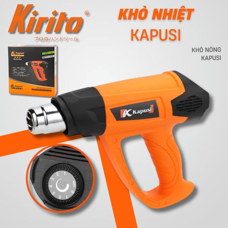 Máy khò nhiệt 2000W KAPUSI Japan, nhựa cao cấp, Đầu nòng inox 304 rất dày, Bh 12 tháng