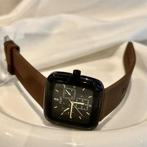 Jam Tangan Persegi, Fesyen Minimalis, Ins Indah, Gaya Sejuk, Mewah Mampu Milik, Reka Bentuk Niche, Jam Tangan Kuarza Watches watch  s jam  tangankulit