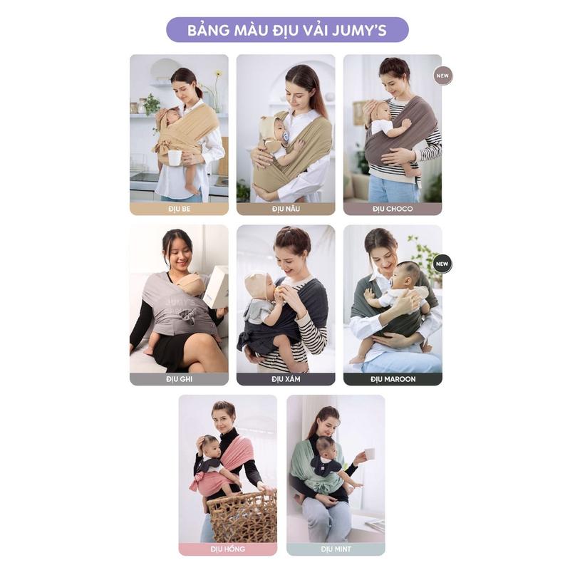 Địu em bé, Địu vải sling Jumy bế bé êm đềm trong lòng ba mẹ