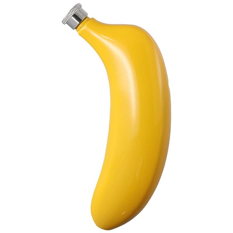Product Introduction of Funny 5 oz Whiskey Bottle Stainless Steel Yellow Hip Flask Durble with Funnel Banana Shaped Flask for Men Traveling Fishing Hunting Hiking Camping 14