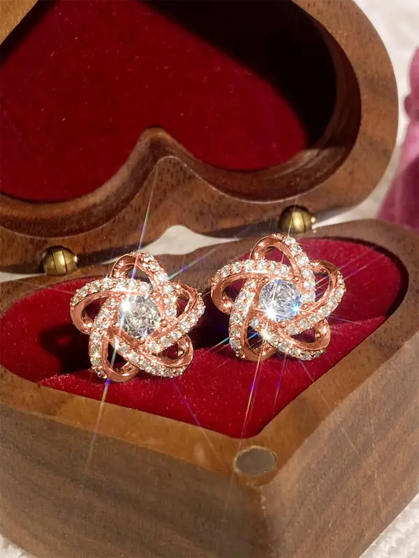 Fashion Criss Cross Design Rhinestone Inlaid Pretty Studs Earrings As Gift, Anniversary Wedding Party Jewelry Gifts for Women, Classic Fashion Accessories for Daily Wear, without Box, Pretty Studs 8