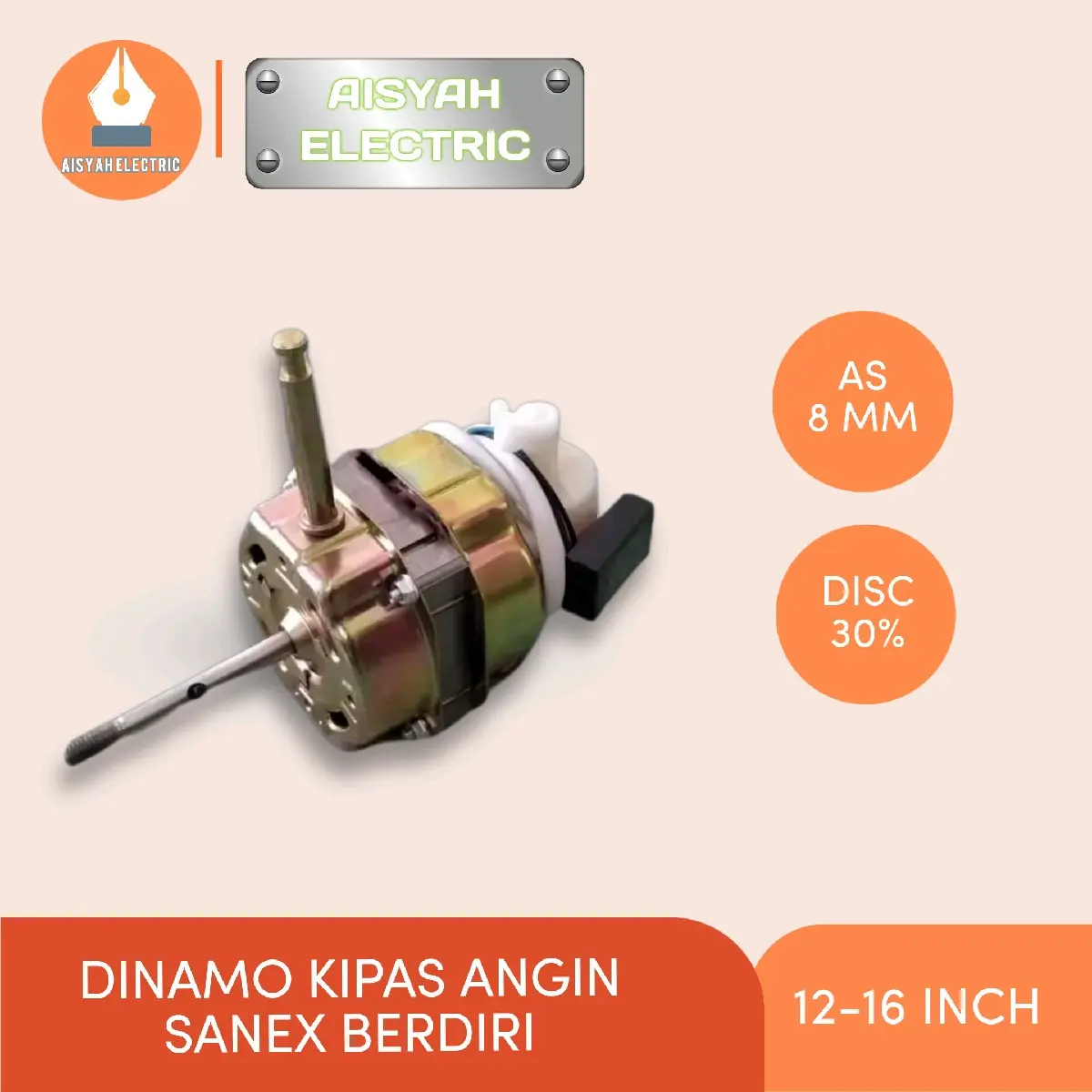 DINAMO KIPAS ANGIN MERK SANEX BERDIRI 12-16 INCH Listrik Kabel Kabel