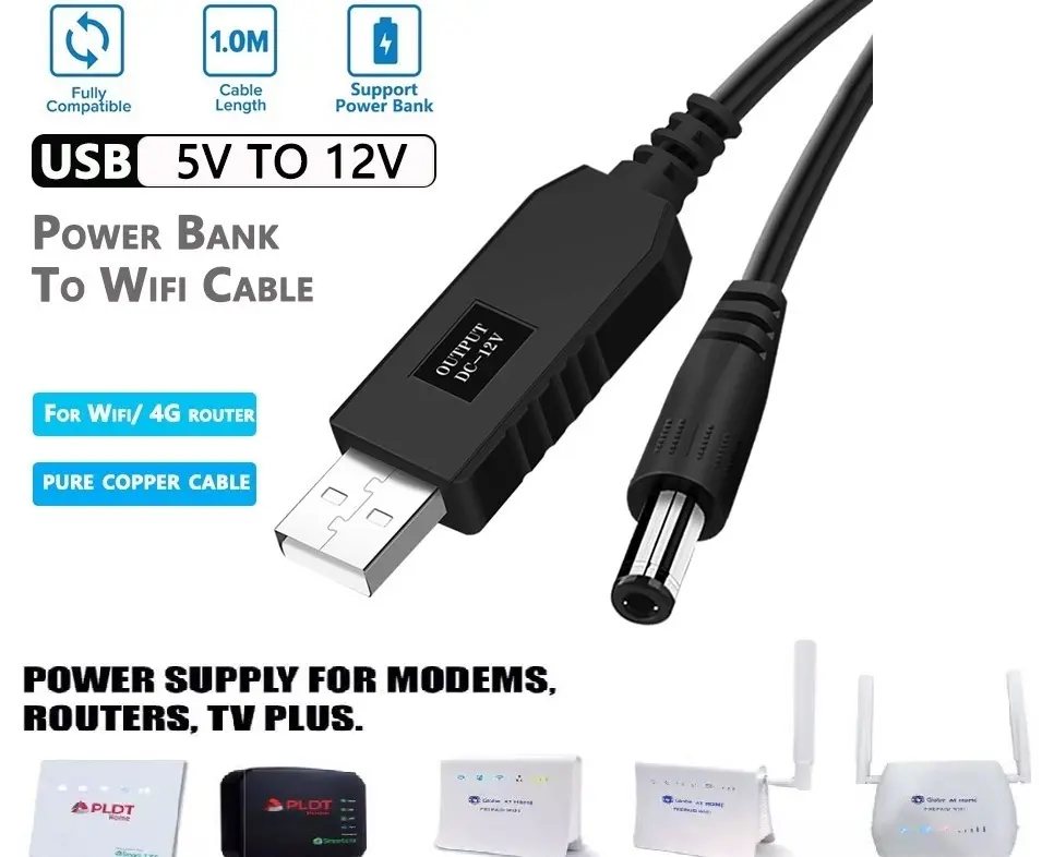 SATA Usb dc 5v to dc 12v step up cable module converter 2.1x5.5mm male connector, Powerbank WIFI