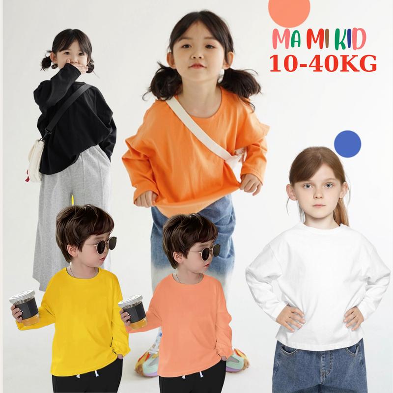  áo thun bé trai bé gái trơn chất liệu cotton mềm đẹp áo thun trơn cho bé áo thun trơn tay dài cho bé áo tay dài thu đông cho bé áo thun trẻ em 