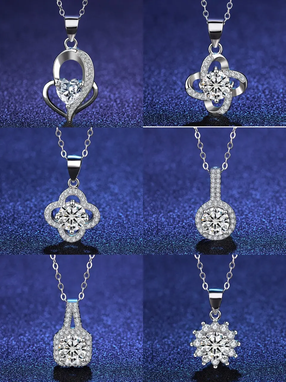 ̣MUA MẶT TẶNG DÂY. Dây chuyền bạc Ý 925 mạ vàng trắng đính đá Moissanite 6,5 ly kèm kiểm định GRA