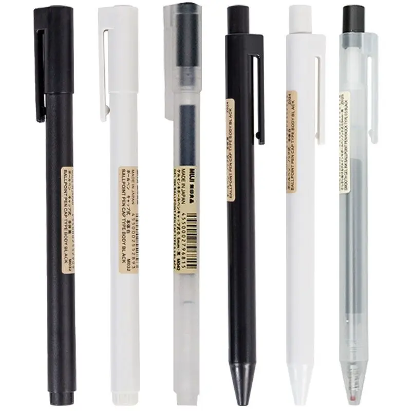Puffocat Pencil Pen New Muji Stationery Gel Black Ink Pen Press Refill 0.5/0.38 Exam Gel Pen