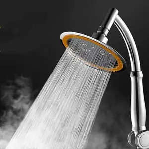 MROSSA Kepala Shower Head High Pressure Rainfall 6 Inch - 30LYH Kuning Plastik Air Minimalis Selang Set Stainless Steel & ABS Modern Elegan