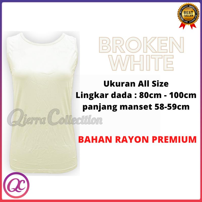Manset Buntung Wanita Kutung Lekbong Kerah Oblong Polos Warna O neck All Size dan Jumbo Dewasa Anak bb 45 sampai 80kg Rayon Soft Stretch Pink Putih Nyaman Panjang 4