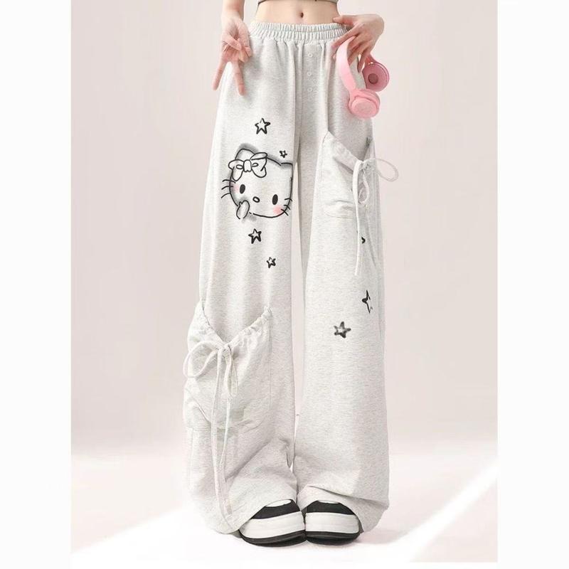 Product Introduction of Hello Kitty Quần Thường Ngày Dopamine, Màu Xám, Dành Cho Nữ, Hàng Mới Về Mùa Hè 2024, Dáng Rộng Vừa Vặn, Ống Đứng, Quần Nữ, Làm Bằng Quần Jean Denim 4