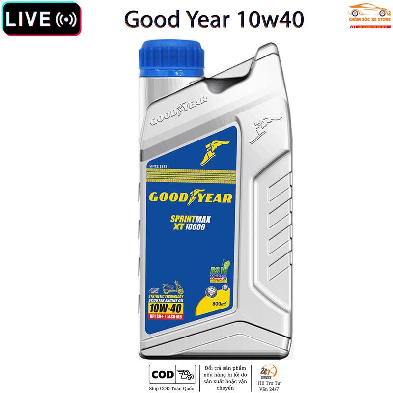 [ LIVE ] Dầu Nhớt Dành Cho Xe Tay Ga GOODYEAR SPRINTMAX XT10000 4S 10W40 Dung Tích 800ml - Không Kèm Quà