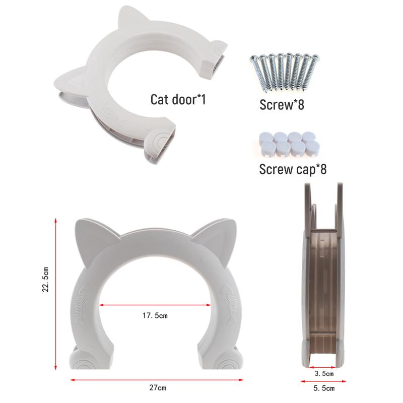 Product Introduction of Cat Door Dog Hole Access Direction Controllable Toy For Pet Training Dog Cats Kitten ABS Plastic Small Pet Gate Door Kit Cat Dog 2