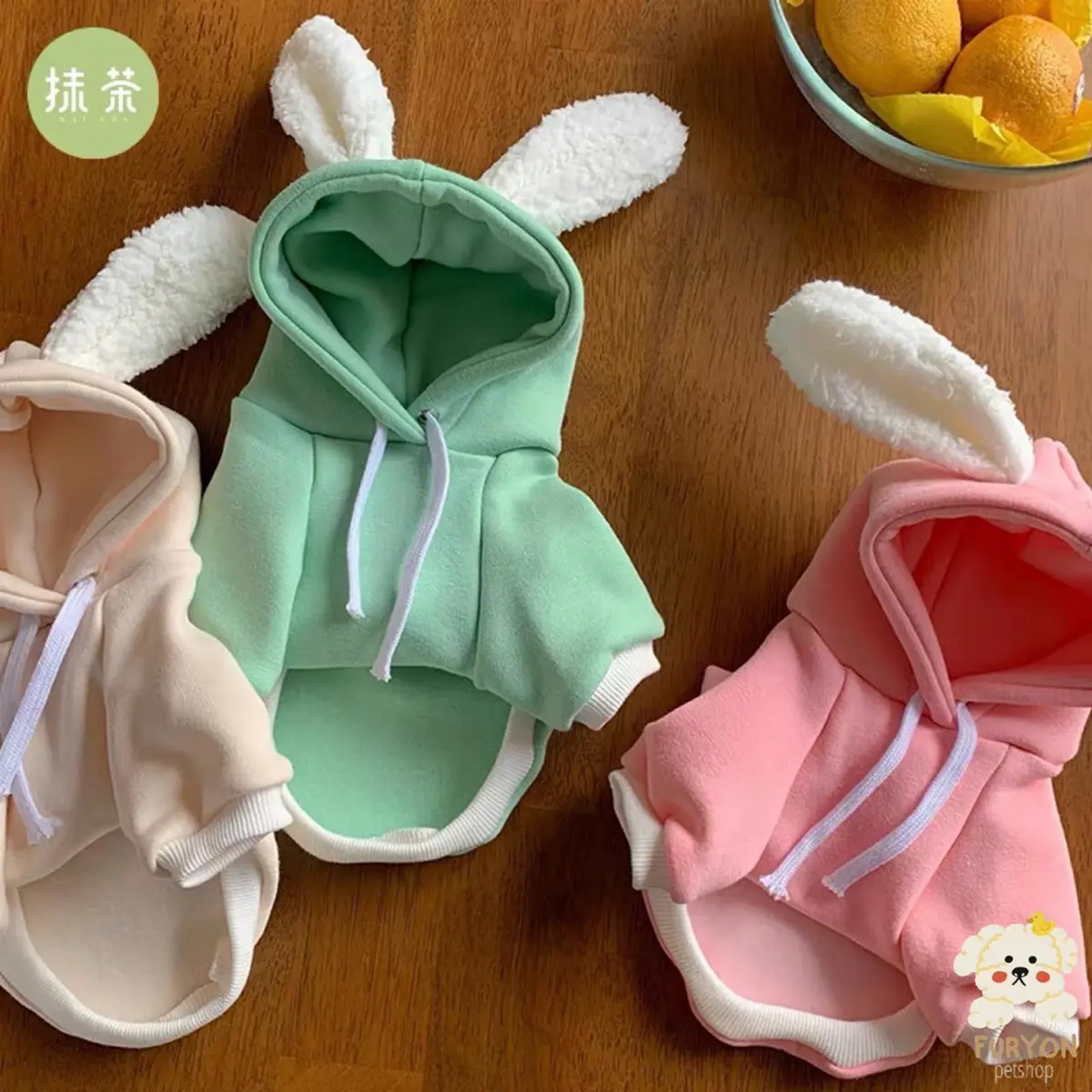 Hoodie Anjing Kucing Lucu Model Telinga Rabbit Warna Pastel Bahan Premium