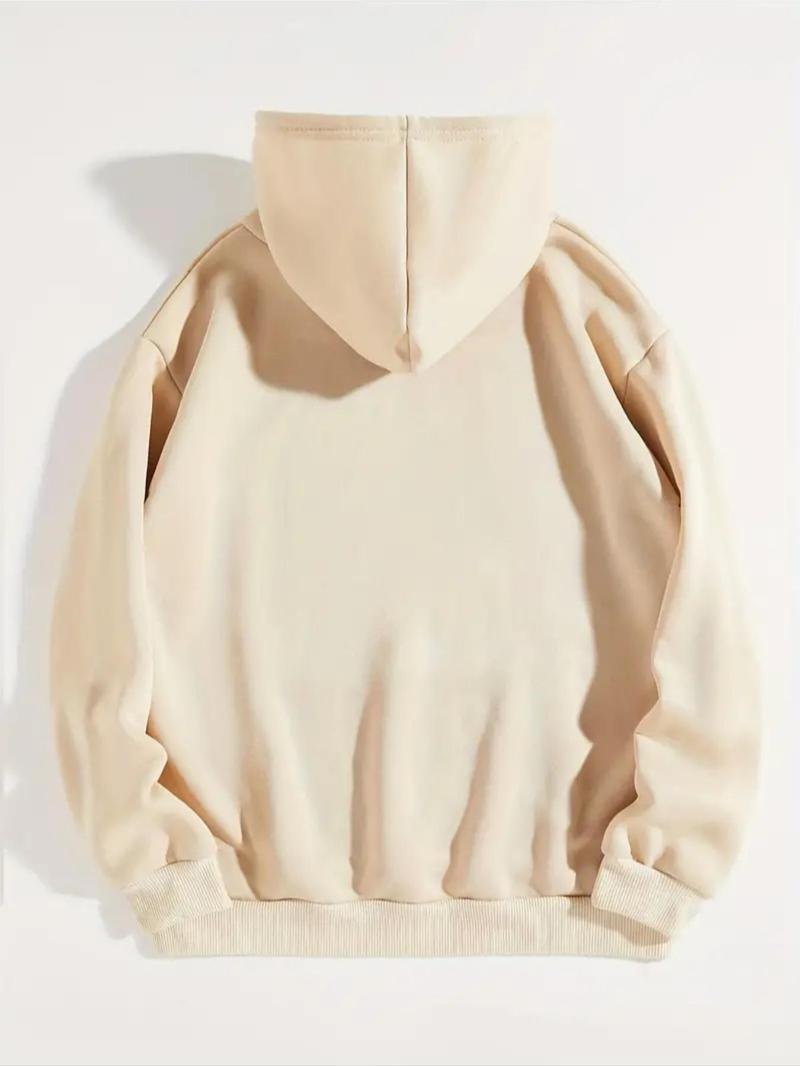 Product Introduction of Women's Letter Print Drop Shoulder Hoodie, Fashion Casual Drawstring Pocket Hooded Sweatshirt for Daily Holiday Outdoor Wear, Women Clothing for Fall & Winter 7