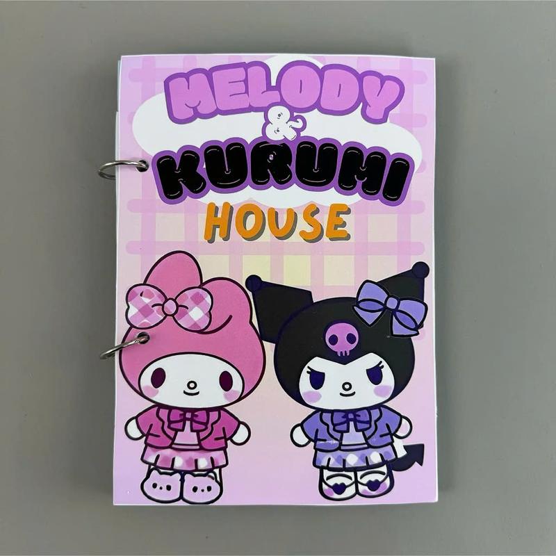 Đồ Chơi Bóc Dán Búp Bê - Game Book my melody & Kuromi House - Học Liệu Bóc Dán Thủ Công Kuromi- Trò chơi thủ công 1
