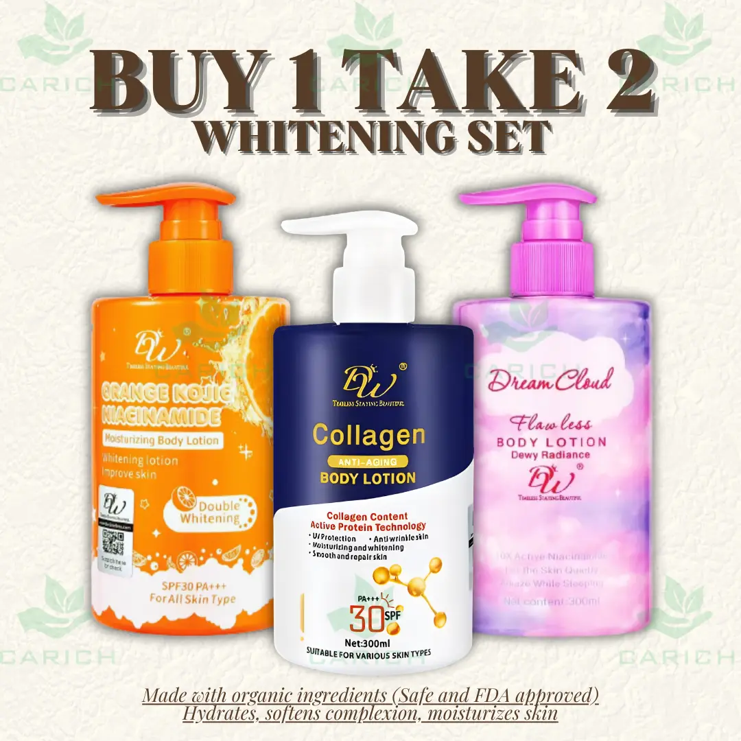 [Buy1 Get2] DW Lotion 3 Bottles CARICH Whitening Moisturizing Brighten Maintenance Bouncy Smooth Skin Body Care 300ML
