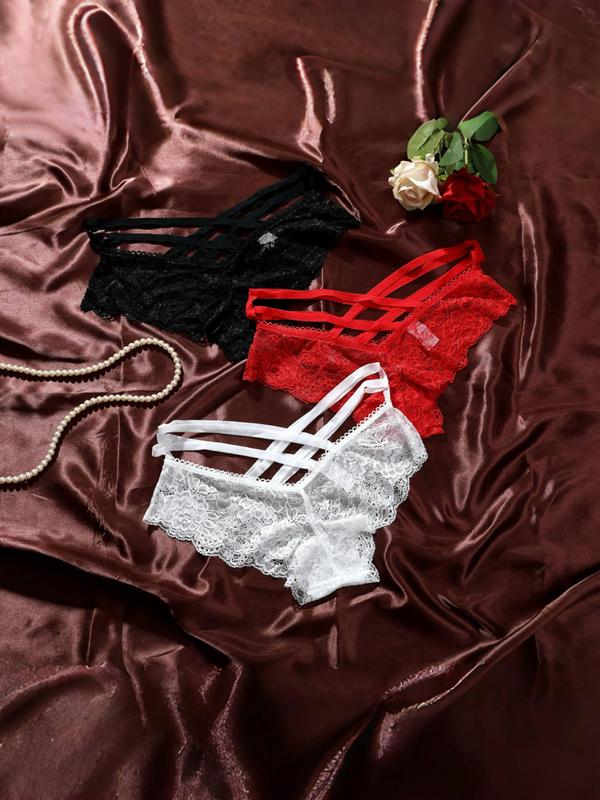 Women's Solid Color Lace Panty, Soft Comfy Breathable Knicker for Daily Wear, Women's Underwear for All Seasons 7