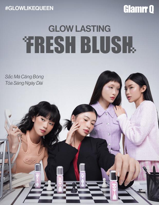 Má Hồng Kem Căng Bóng Glamrr Q Glow Lasting Fresh Blush 3.8g 8