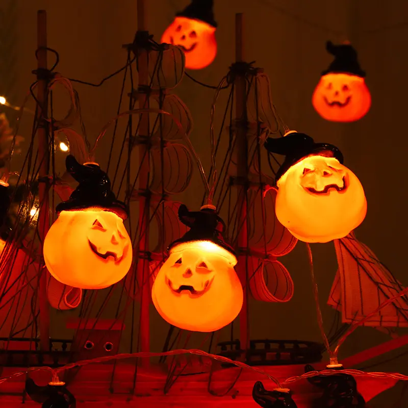 Dây đèn Led bí ngô trang trí Halloween, nhà ma 1