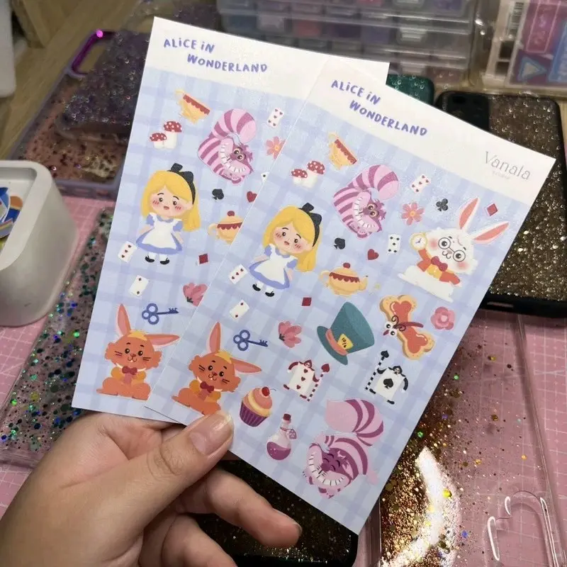 Alice in Wonderland Sticker Set / Sticker Sheet Alice in Wonderland / Sticker Tumblr / Sticker Deco Alice / Sticker Aesthetics 0