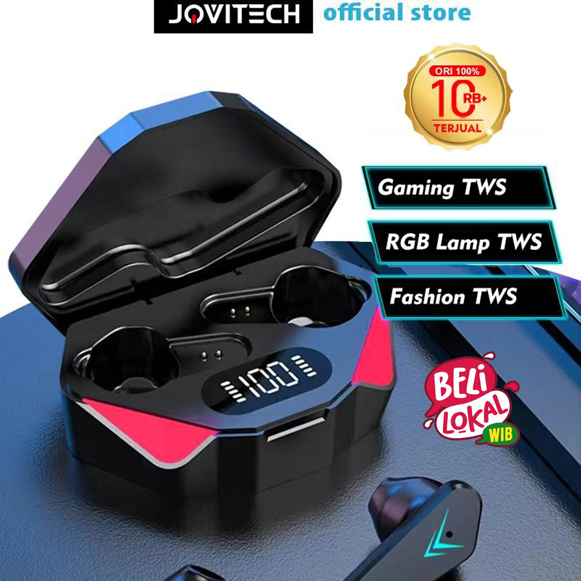【COD】Jovitech Headset Bluetooth Gaming TWS T23 (X15) Bluetooth V5.0 LED Smart Display earphone handphone