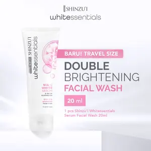 Shinzui WHITEssentials Double Brightening Facial Wash Snow Mushroom mini 20 ml | Sabun Cuci Muka Mencerahkan dengan Niacinamide