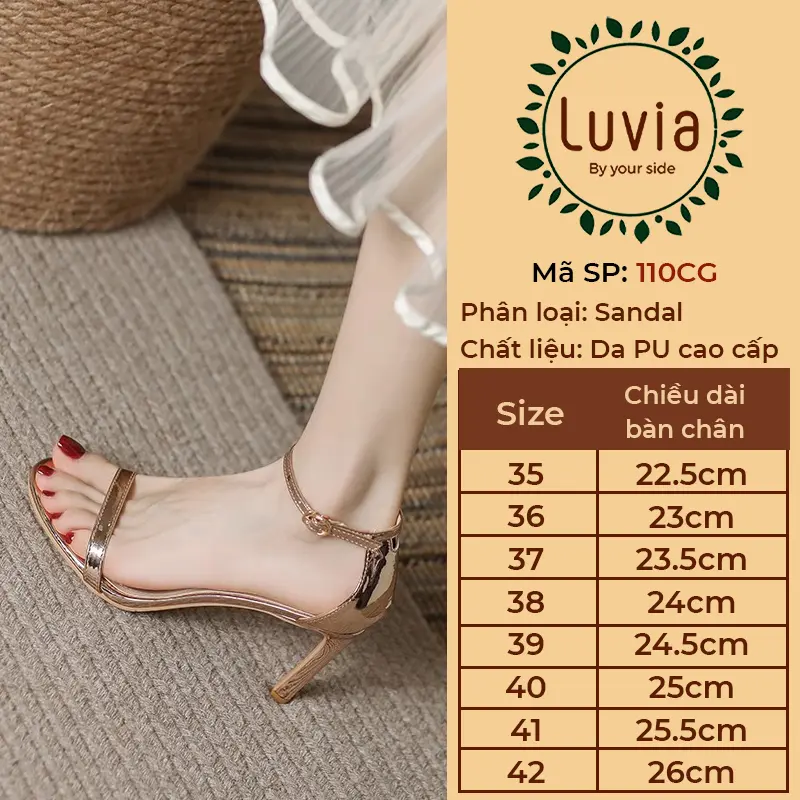Giày cao gót quai mảnh gót nhọn bít hậu thời trang sang chảnh Luvia 110CG (Giày form rộng, chân mỏng lùi size) 1