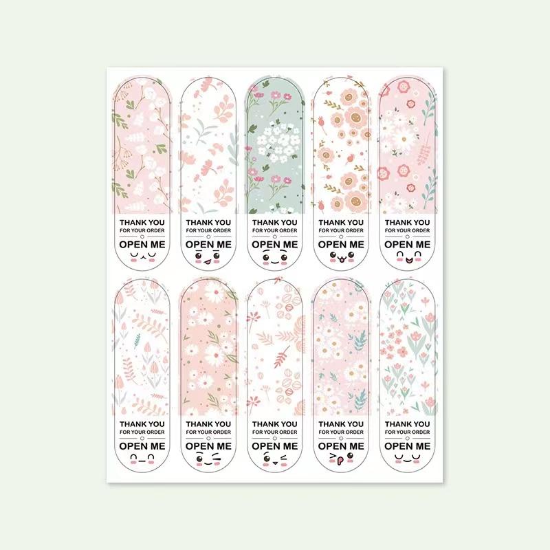 สติ๊กเกอร์ ขอบคุณ สติ๊กเกอร์ติดกล่อง แพ็ค100ดวง sticker thankyou 5