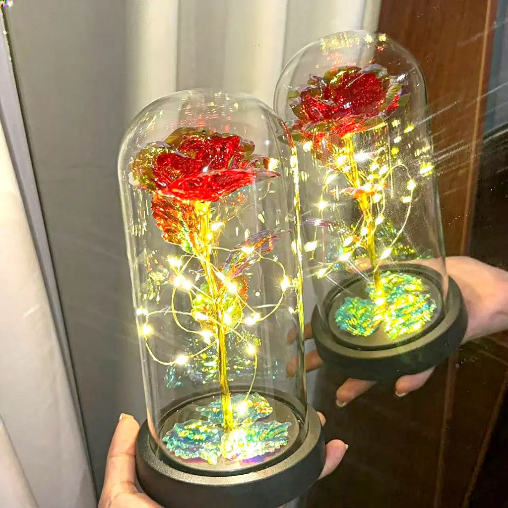Lampu Tidur Bunga Mawar Abadi LED, Hadiah Romantis Untuk Anniversary & Hari Valentine