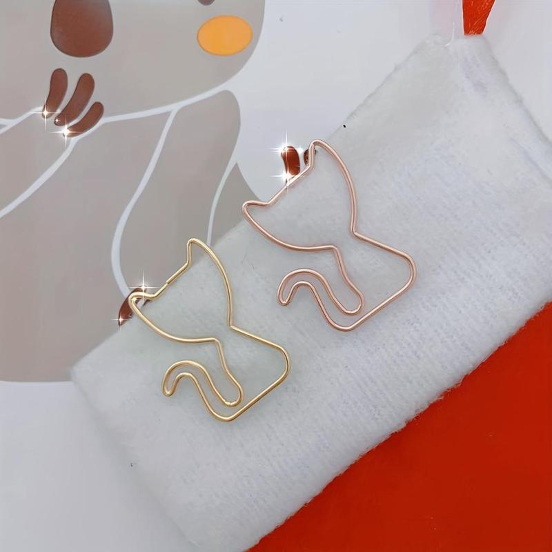 Product Introduction of Cute Cat Kitten Shaped Metal Paper Clip, 10pcs Cartoon Little Cat Bookmark for Notebooks Sticky Notes for Paperwork, Document, and School Supplies 2