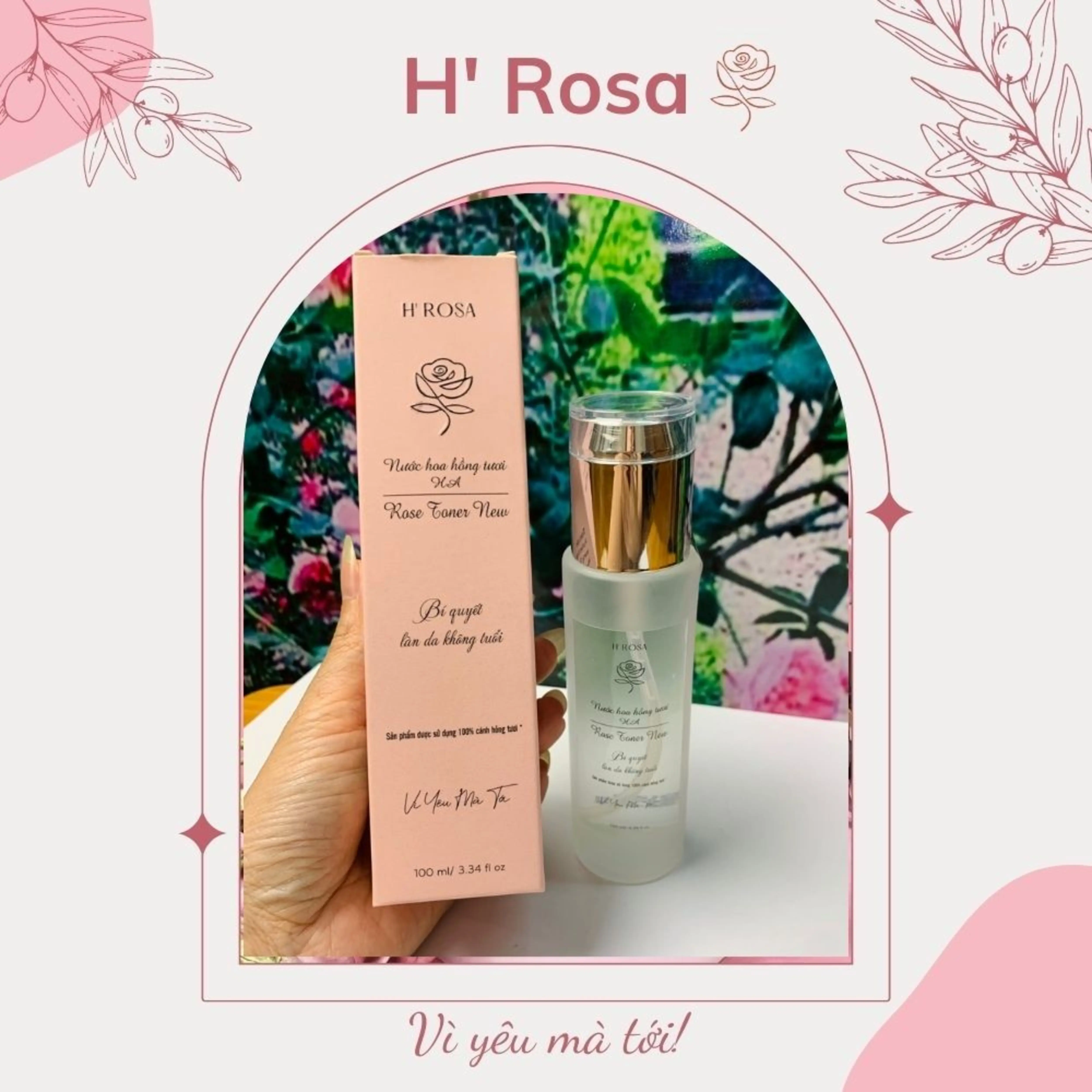 Nước Hoa Hồng H'Rosa - Rose Toner New Làm Đẹp Da Dưỡng Ẩm Da - Skincare Dưỡng Da Mặt