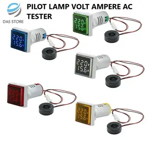 Pilot Lamp Digital Voltmeter+Amperemeter AC AD16-22DVA AS16-22FVA ukuran persegi
