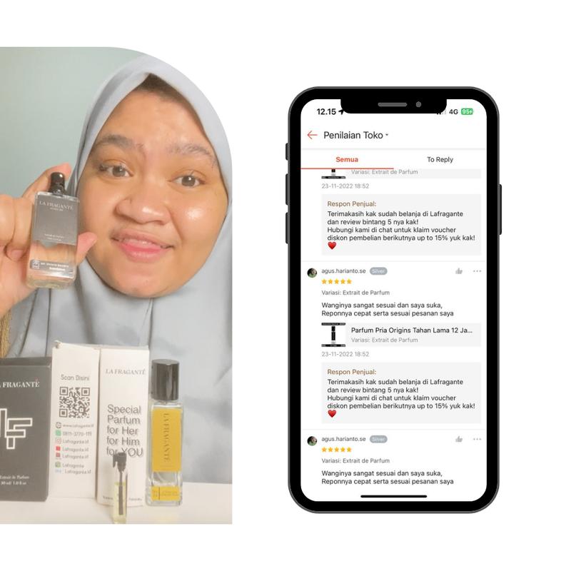 Parfum Pria dan Wanita Tabac Tahan Lama 12 Jam Aroma Original  - Lafragante Perfume for Unisex 5