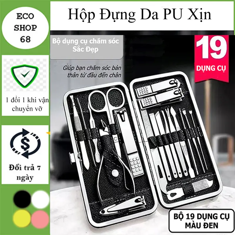 Dụng Cụ Bấm Cắt Tỉa Nail, Hộp 19 Món Chi Tiết Đẹp