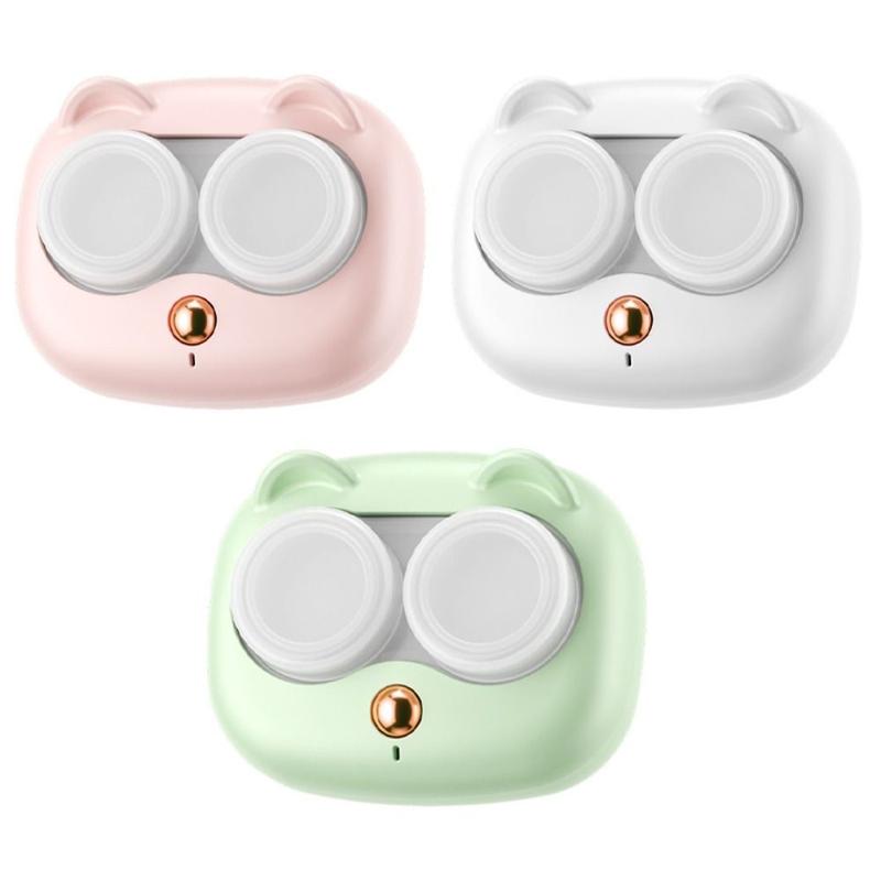 PacknGo Trắng Siêu âm Dụng cụ vệ sinh kính áp tròng Di động Hoàn toàn tự động…