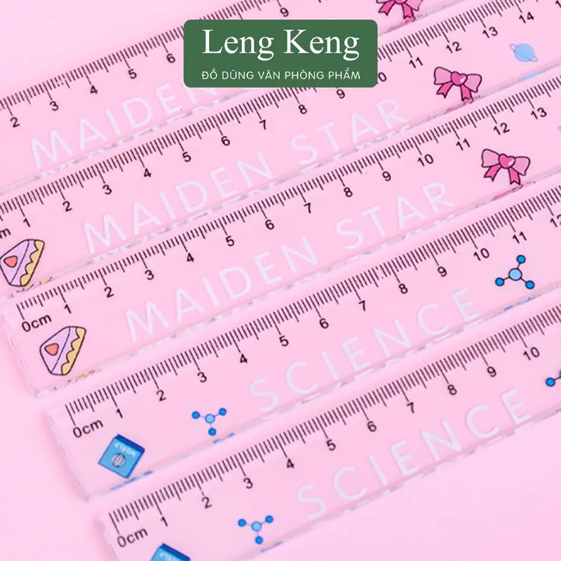 Thước kẻ trong suốt 15cm văn phòng phẩm Leng Keng hình phi hành gia dễ thương T86 5