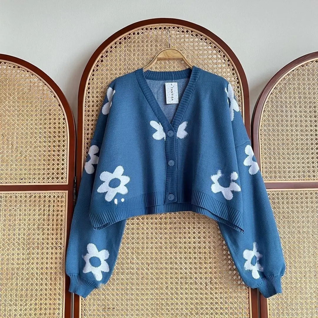Fly Cardy Crop Kain Rajut Outer Wanita Kekinian Cardigan Wanita Rajut Baju Wanita Model Baru 2023 Baju Atasan Wanita yg Viral Outer Kiyowo