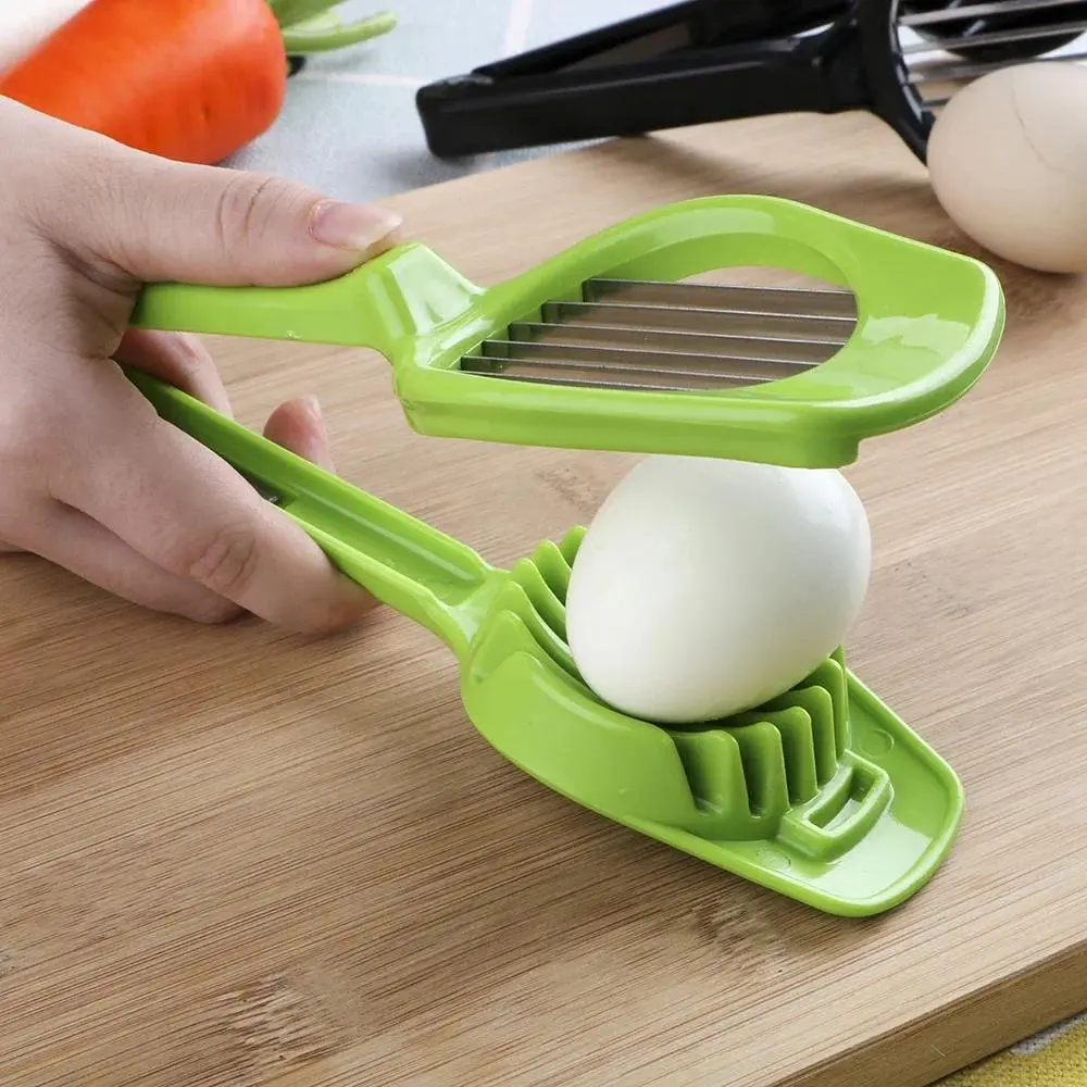Stainless Steel Egg Split Devic Multifunction Egg Slicer Tomato Cutter Handheld Mushroom Kiwi Divider Slicing Mould Kitchen Utensils