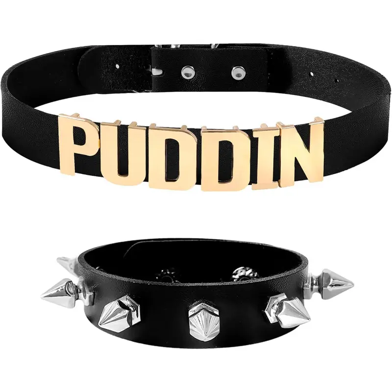 YANCHUN Puddin Choker Necklace for Women Punk Leather Letter - TikTok ...