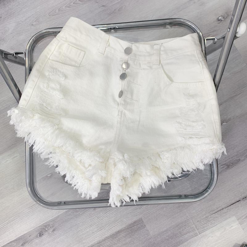 nhatran - Quần đùi short jean nữ rách xước tua lai 4 cúc chất Denim Pants Nhung Women MS011